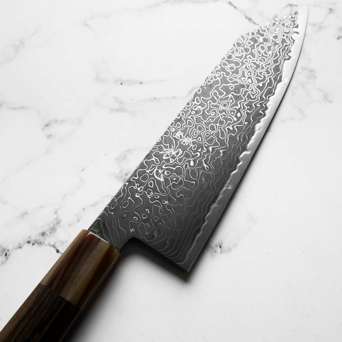 Hatsukokoro Ryuhyo Kurozome SG2 Damascus Bunka 180mm - Persimmon