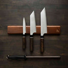 Senzo Black VG10 - 3 Knife Set with Magnetic Strip