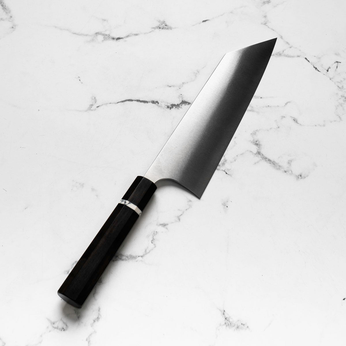 Shibata Koutetsu SG2 Boss Bunka - Ebony & White - angled view