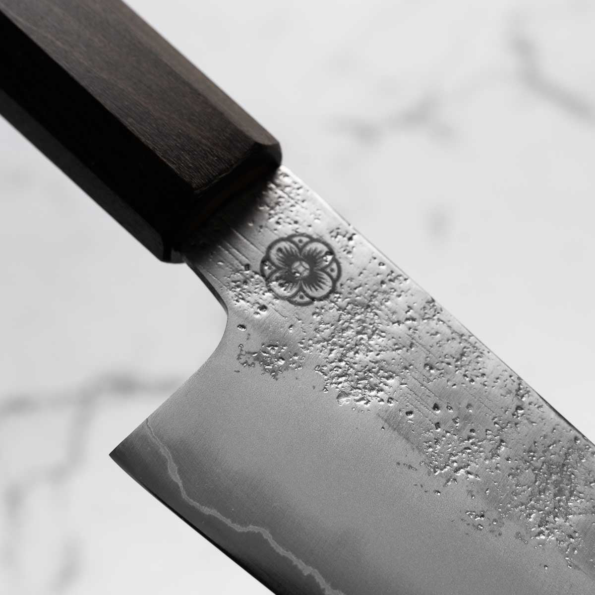 Hajimaru Ginsan Nashiji Ko Santoku 150mm - Mono Bubinga