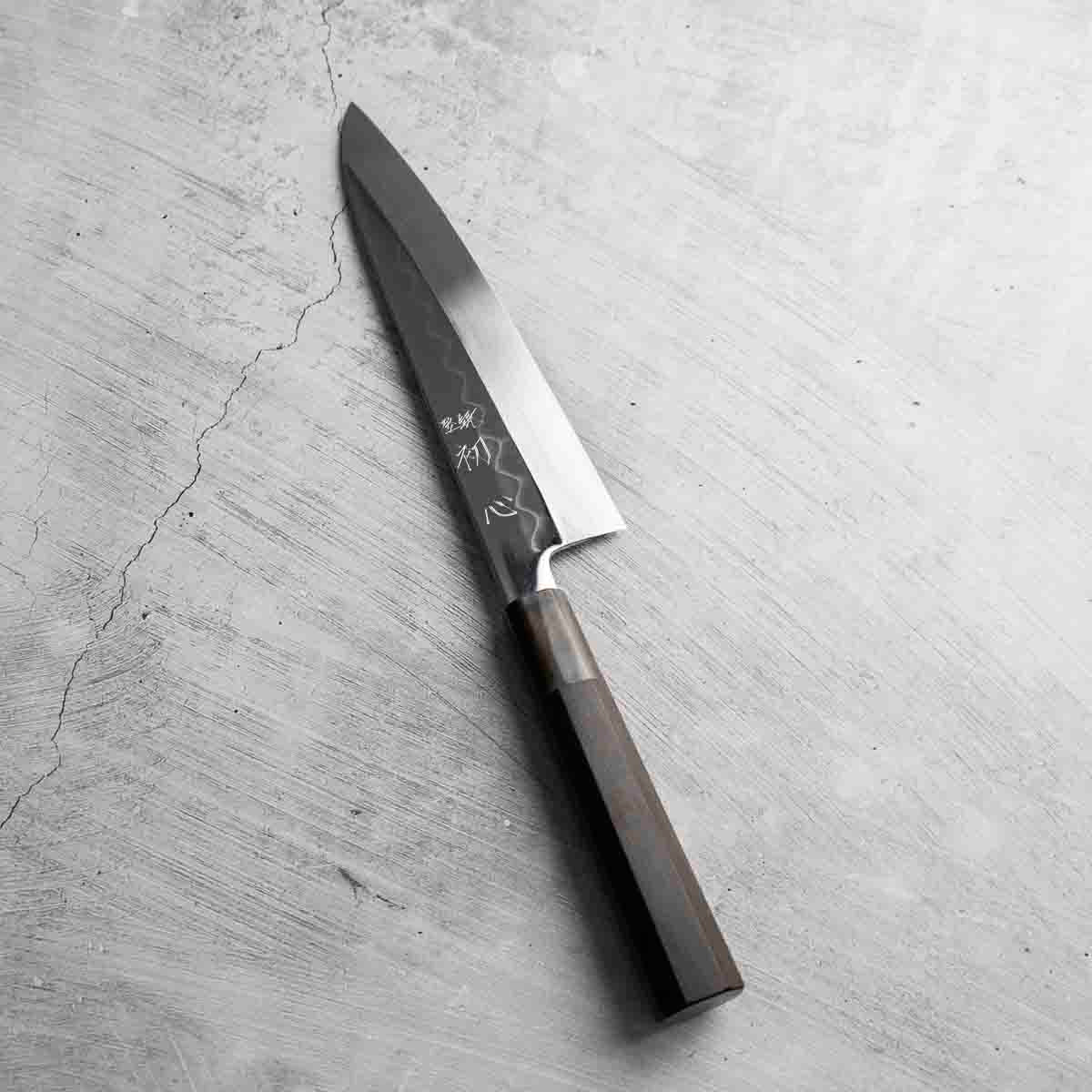 Hatsukokoro x Nakagawa White 3 Honyaki Mirror Finished Gyuto 210mm - Ebony & Blonde