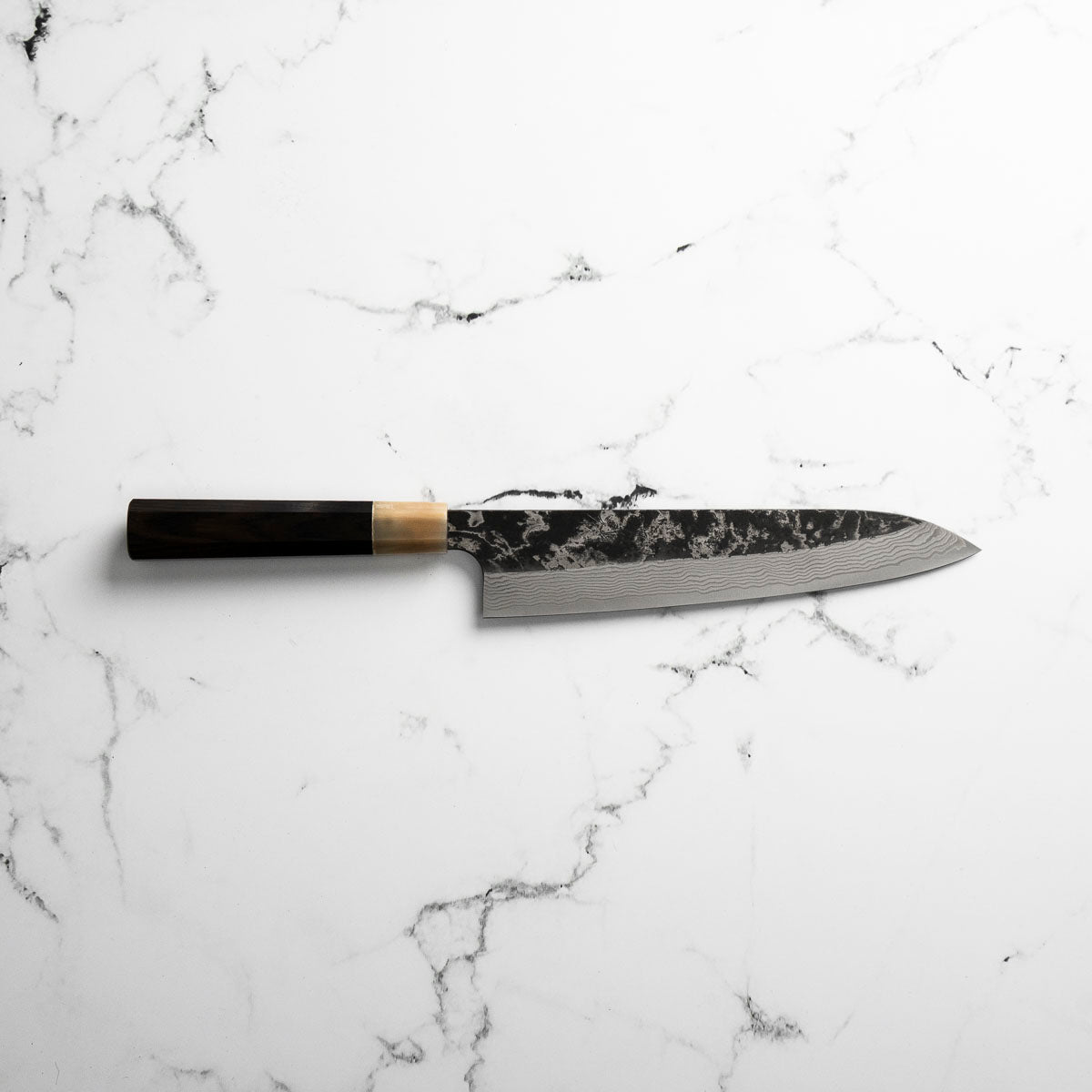 Hatsukokoro SLD Kurouchi Damascus Gyuto 240mm - Ebony & Blonde