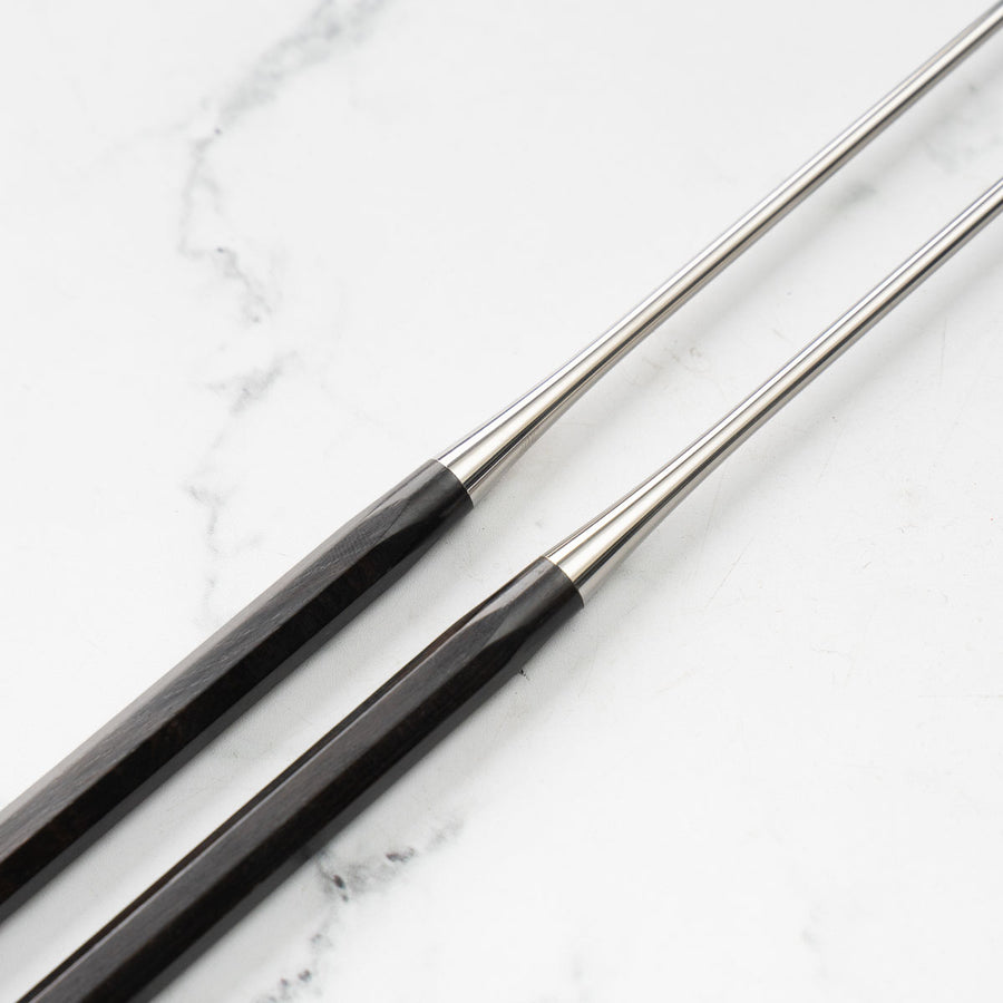 Hatsukokoro Ebony Moribashi Plating Chopsticks - 165mm