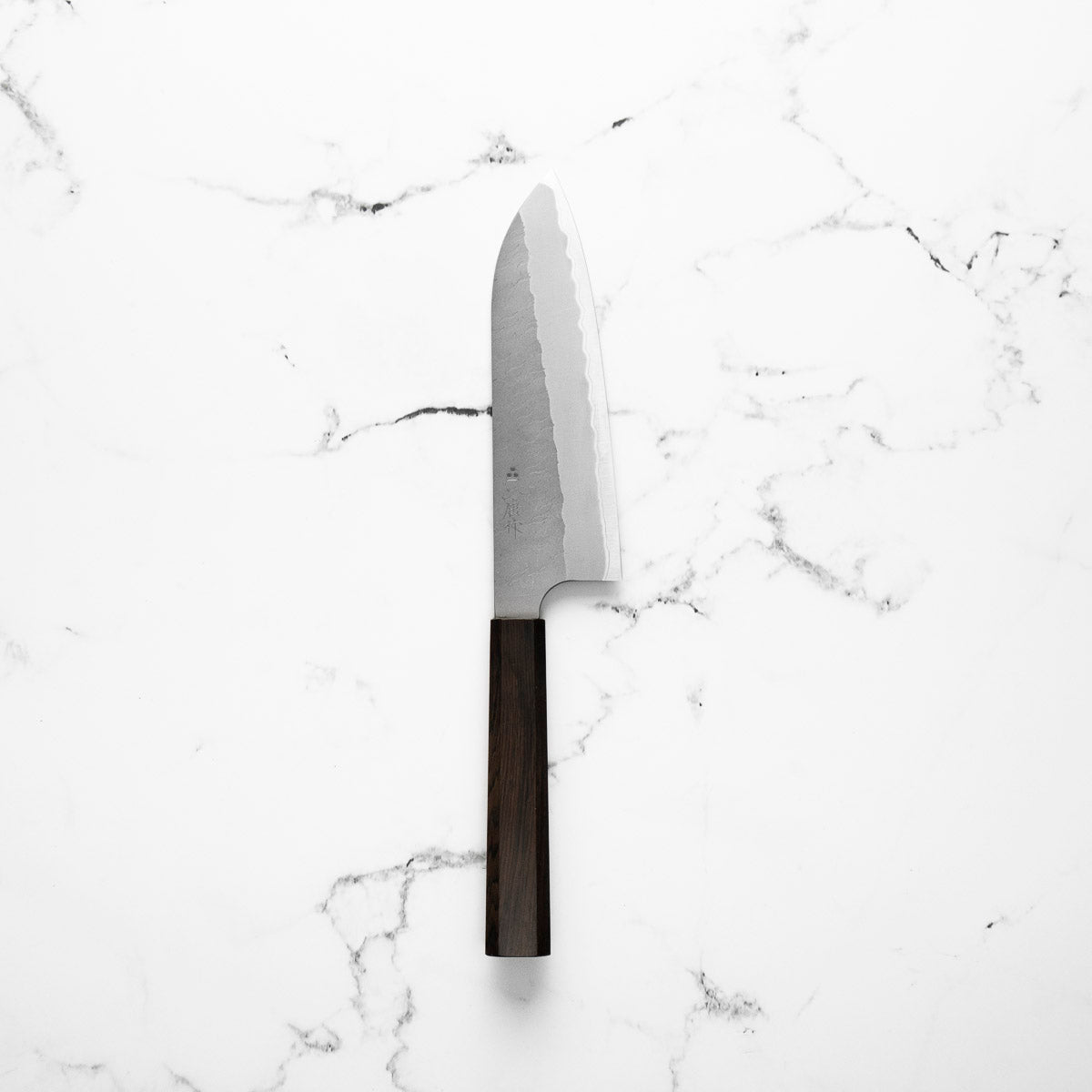 Nigara Hamono Blue Super Tsuchime Santoku 180mm - Ebony