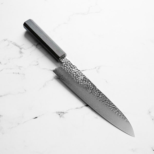 Touroku Sakai Kagayaki VG10 Damascus Tsuchime Gyuto 210mm