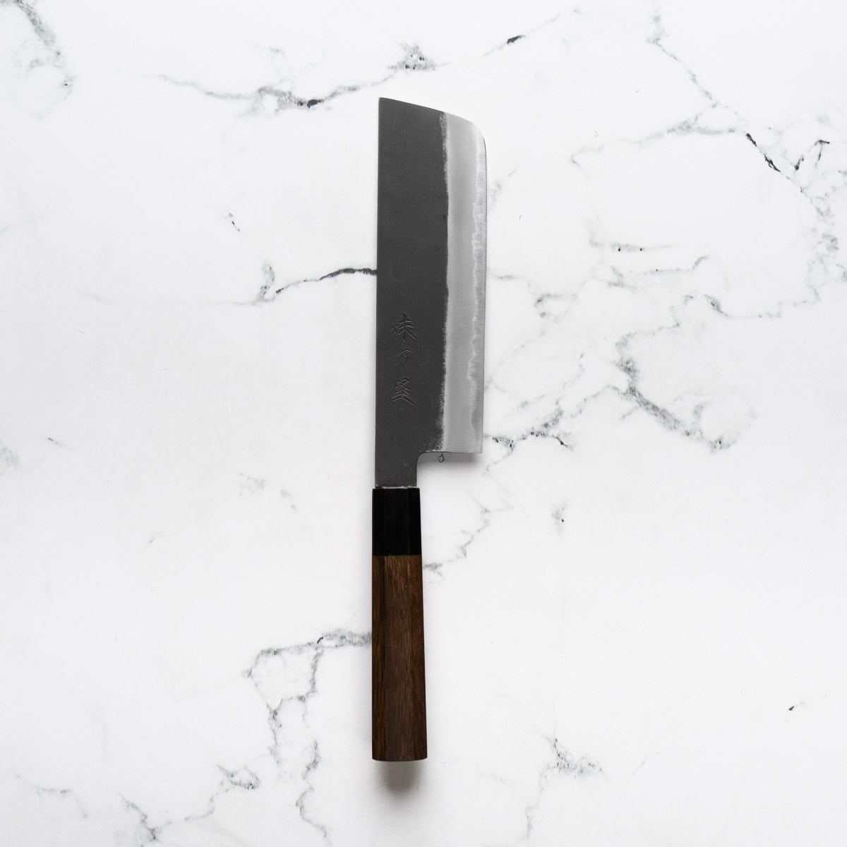 Mutsumi Hinoura Ajikataya White 2 Nakiri 165mm - Rosewood w/ Black Horn