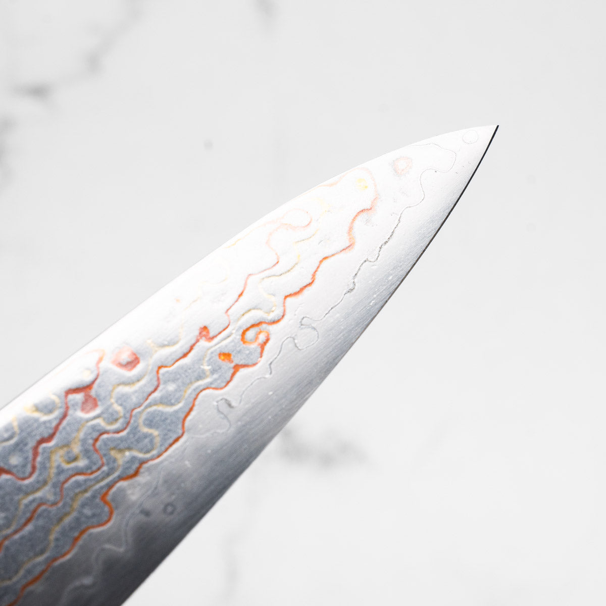 Hatsukokoro Kujaku V-Toku 2 Rainbow Damascus Petty 150mm - Sandalwood