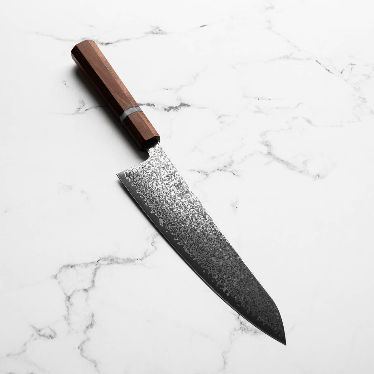 Hatsukokoro Hikari SLD Damascus Kurozome Gyuto 210mm - Sandalwood