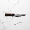 Hatsukokoro Hikari SLD Damascus Kurozome Petty 130mm - Sandalwood