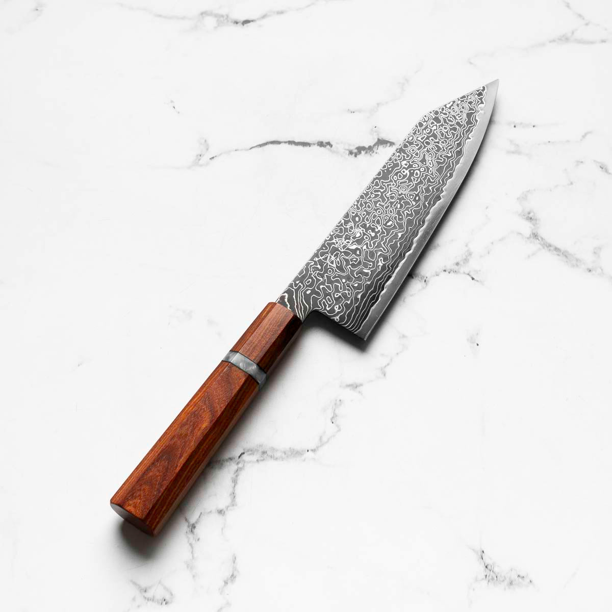 Hatsukokoro Ryuhyo Kurozome SG2 Damascus Bunka 180mm - Sandalwood