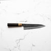 Mutsumi Hinoura Ajikataya White 2 Tsuchime Gyuto 210mm - Ebony & White Horn