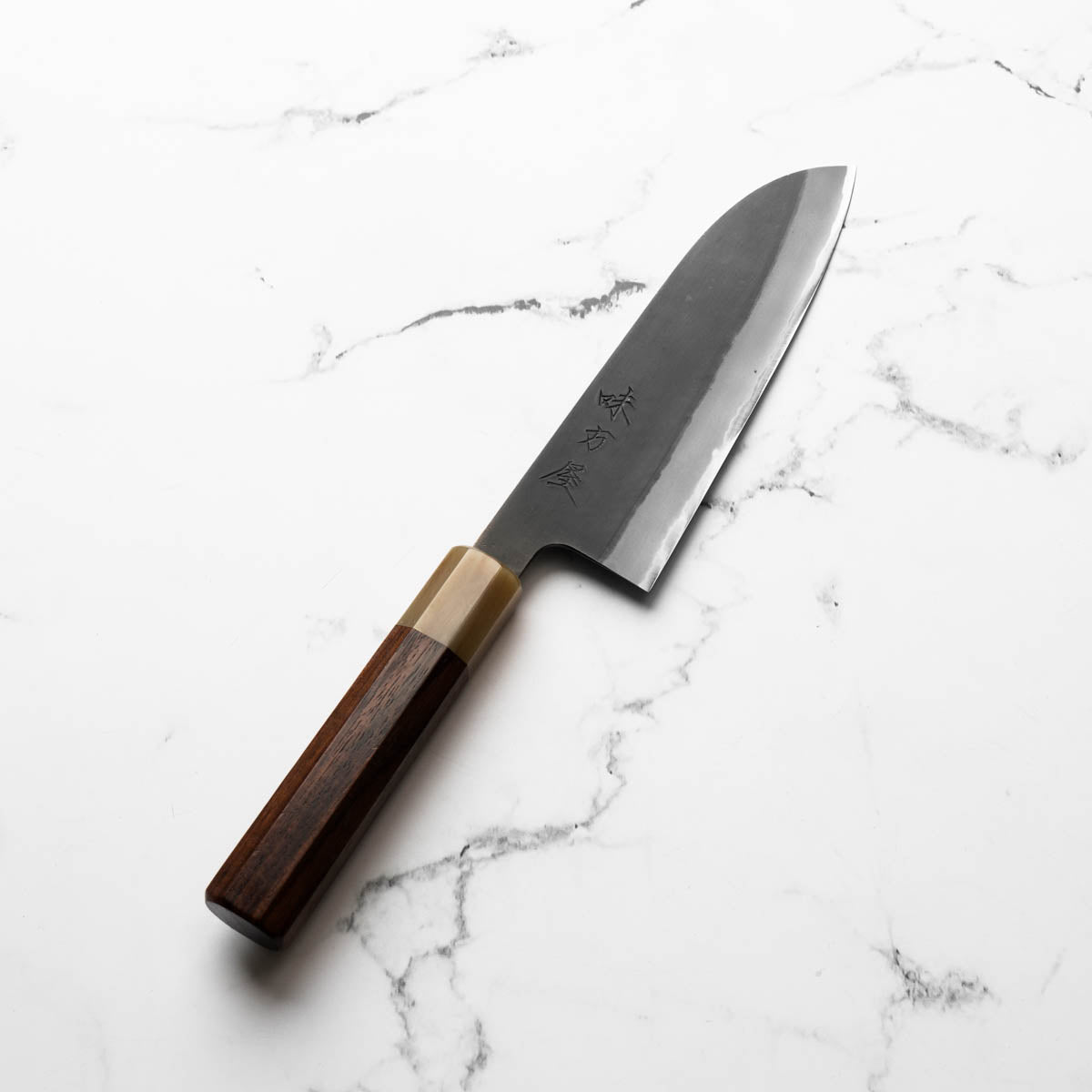 Mutsumi Hinoura Ajikataya White 2 Santoku 165mm - Rosewood & Blonde