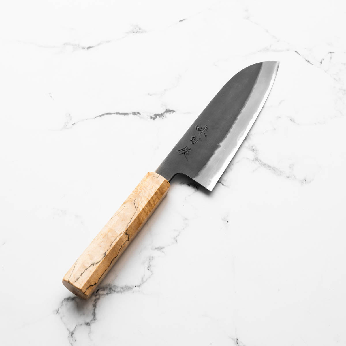 Mutsumi Hinoura Ajikataya White 2 Santoku 165mm - Spalted Maple