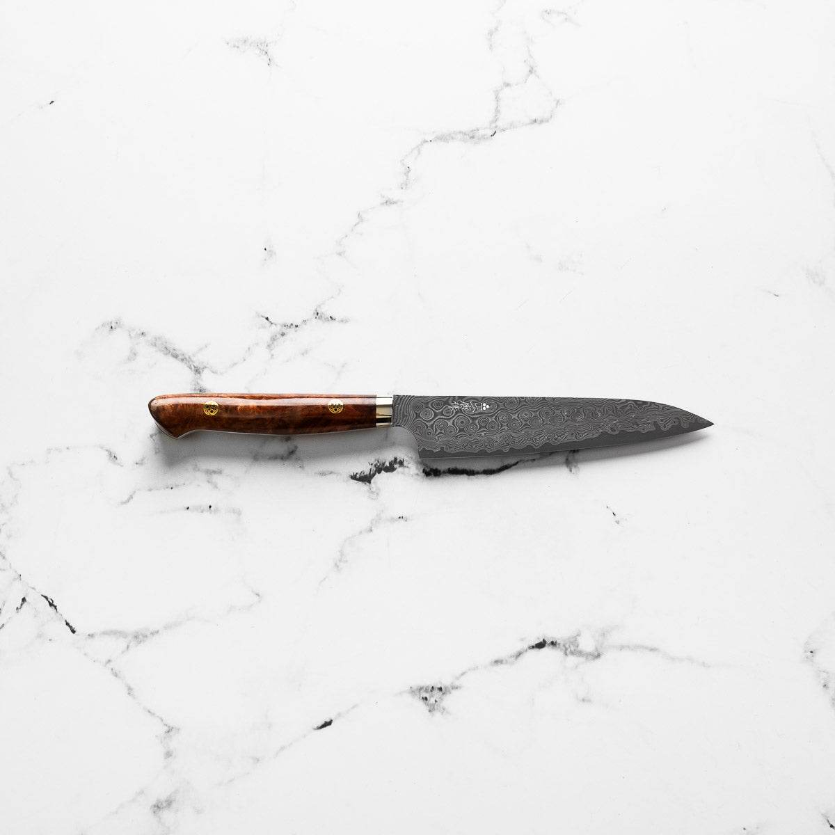 Nigara Hamono "Anmon" SG2 Damascus Petty 150mm - Western Karin Handle