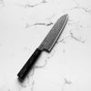 Seido VG10 Kurozome Nickel Damascus Santoku 180mm - Dark Carbon Fibre
