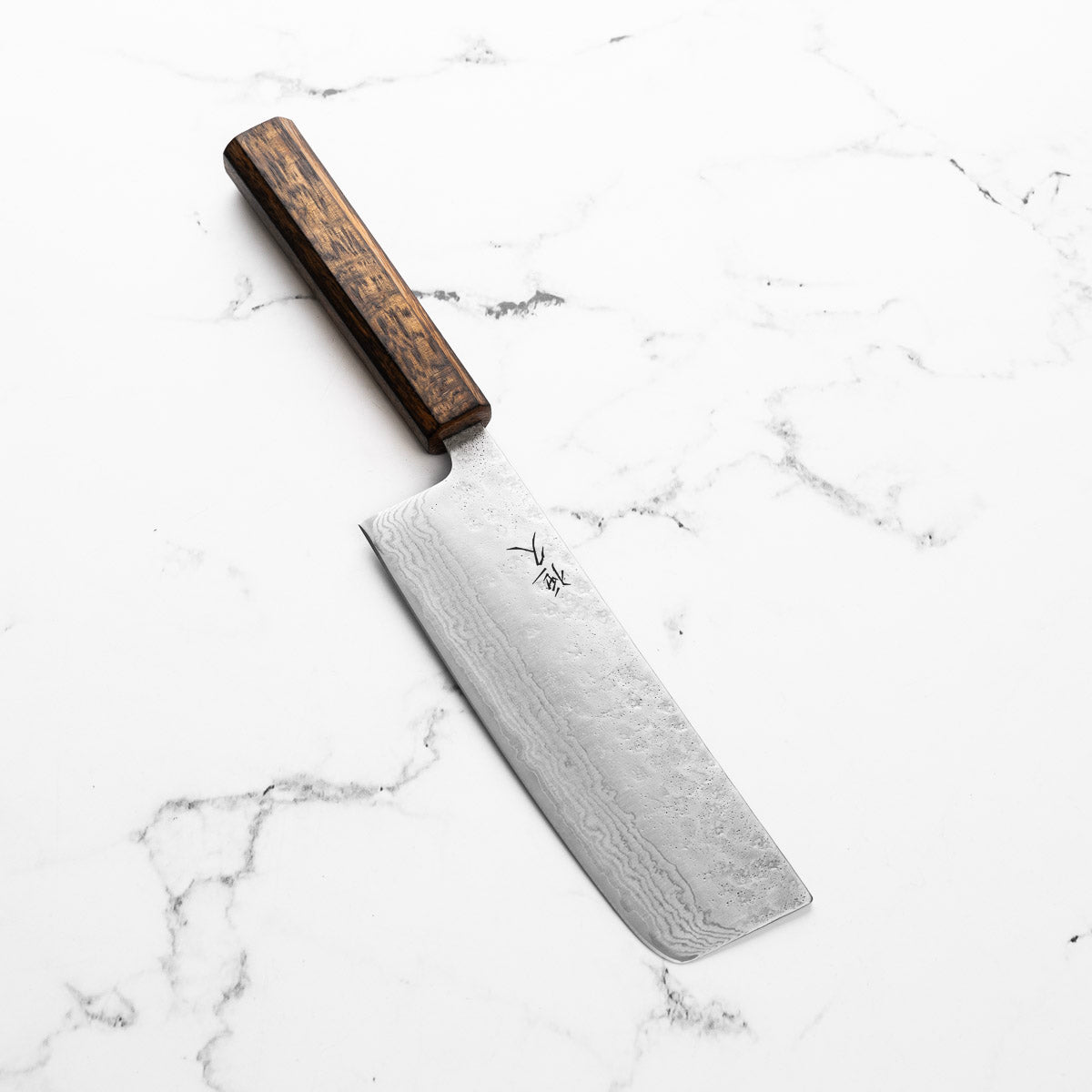 Tsunehisa 440C Damascus Tsuchime Nakiri 165mm