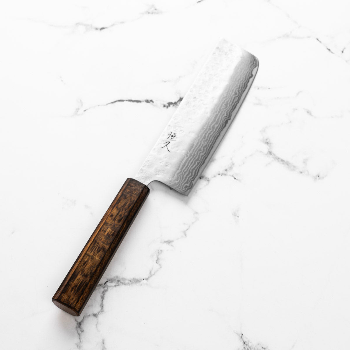 Tsunehisa 440C Damascus Tsuchime Nakiri 165mm