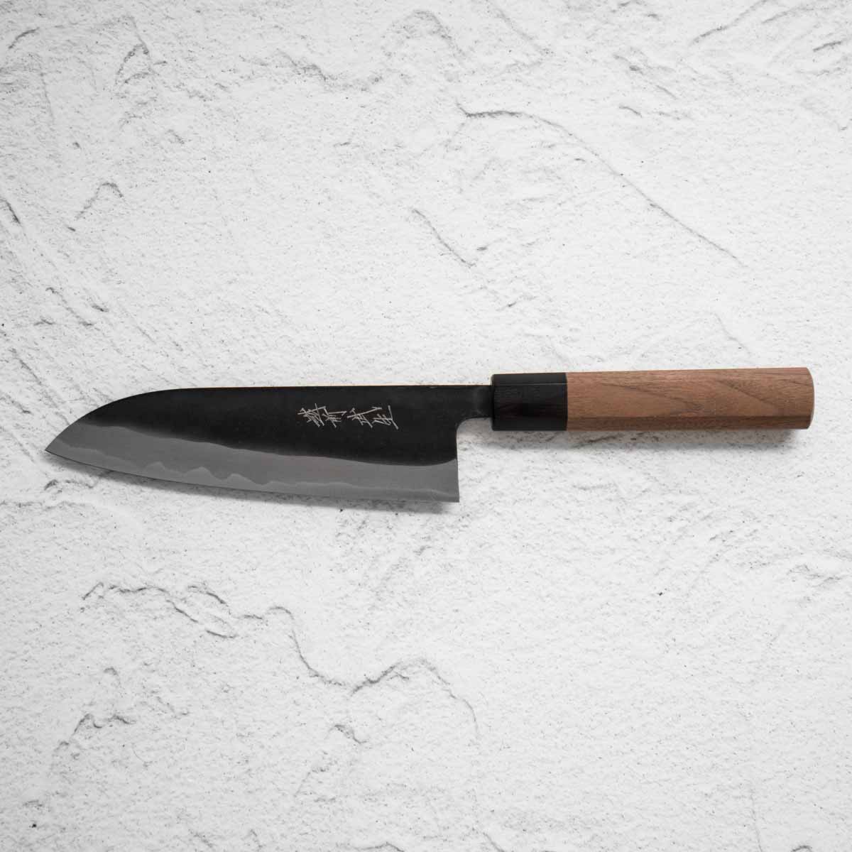 Shiro Kamo Blue 2 Kurouchi Santoku 165mm