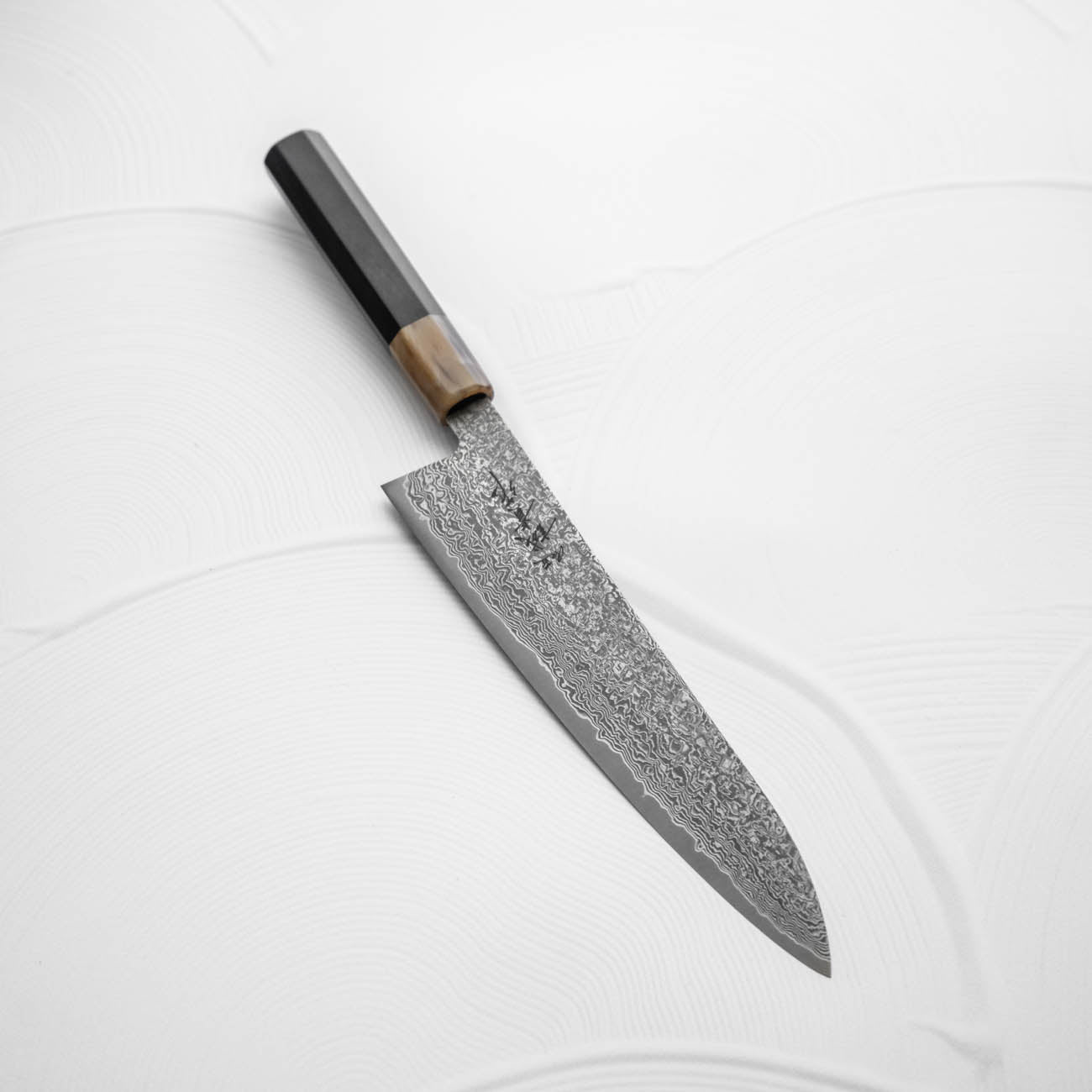 Shigeki Tanaka R2/SG2 Black Damascus Gyuto 210mm - African Blackwood